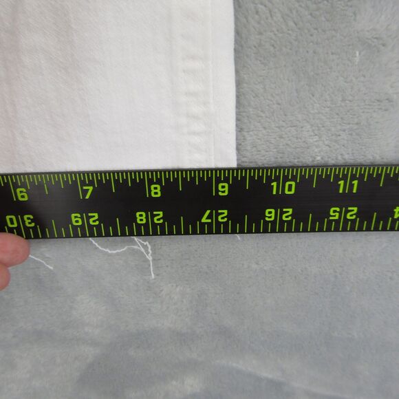 J. Crew Mid Rise Flare Crop Jeans White Stretch Button Fly Size 33 T Waist - Picture 10 of 11